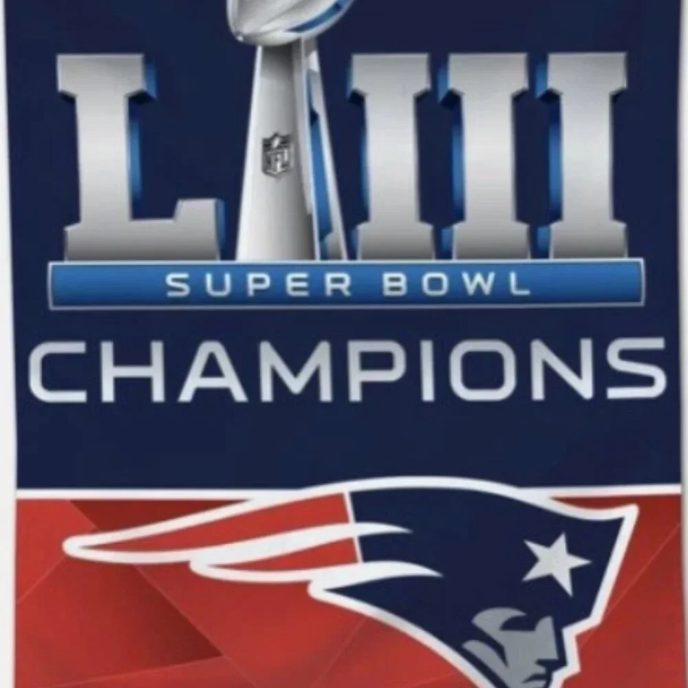 NEW New England Patriots 28x40 Super Bowl LIII Vertical Banner Flag